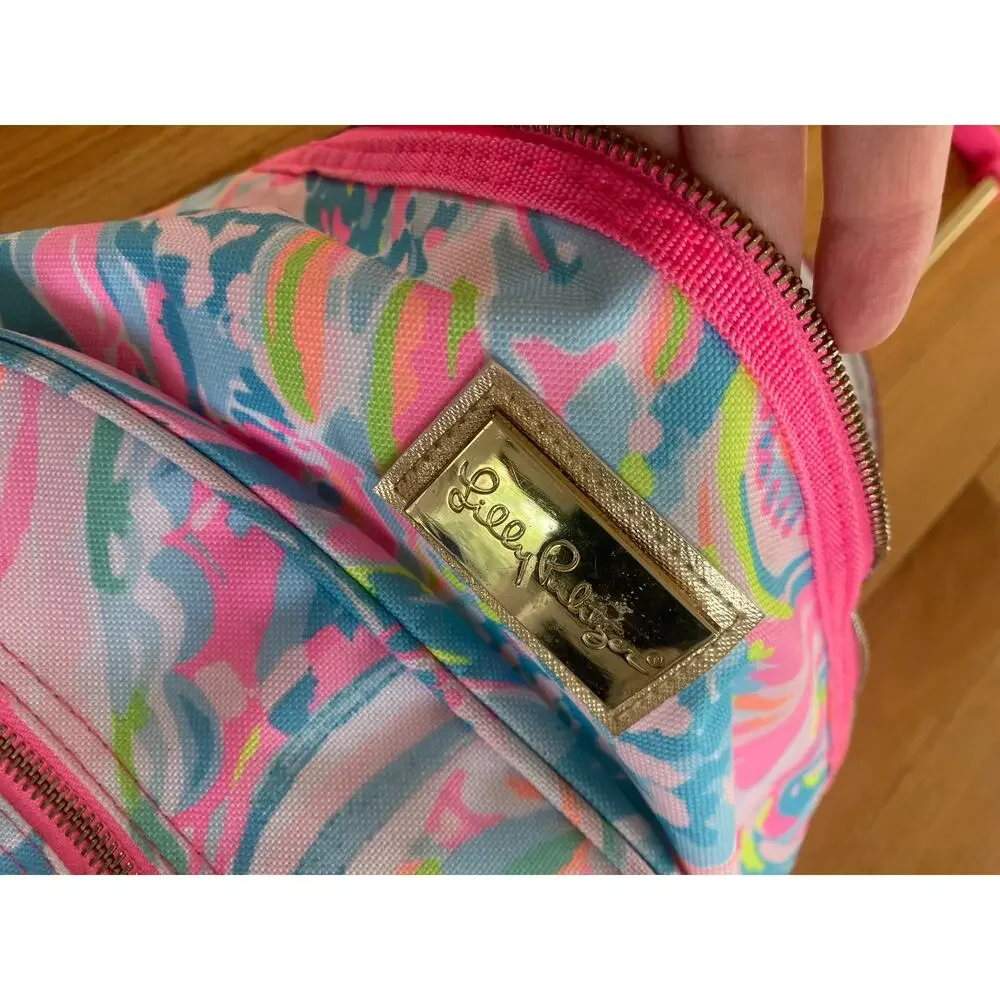Lilly Pulitzer Suitcase Insulated Rolling Cooler Bag Pink Carnivale Coral Rare